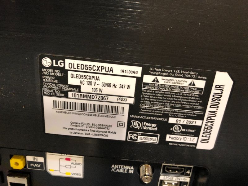 Photo 3 of LG OLED55CXPUA Alexa Built-In CX 55" 4K Smart OLED TV (2020)
parts only