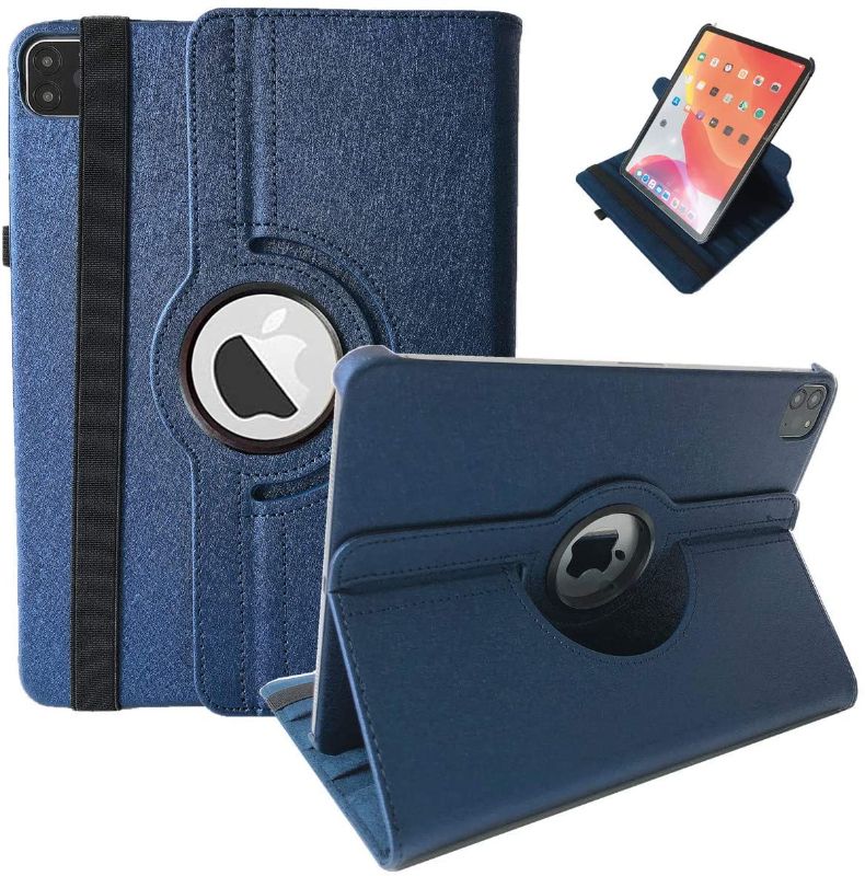 Photo 1 of Case for New iPad Pro 11 Inch 2020/2018-360 Degree Rotating Cover case for iPad Air 4 Case10.9 Inch 2020 with Smart Auto Sleep/Wake with Elastic Holder for Apple Pen(Navy Blue)
