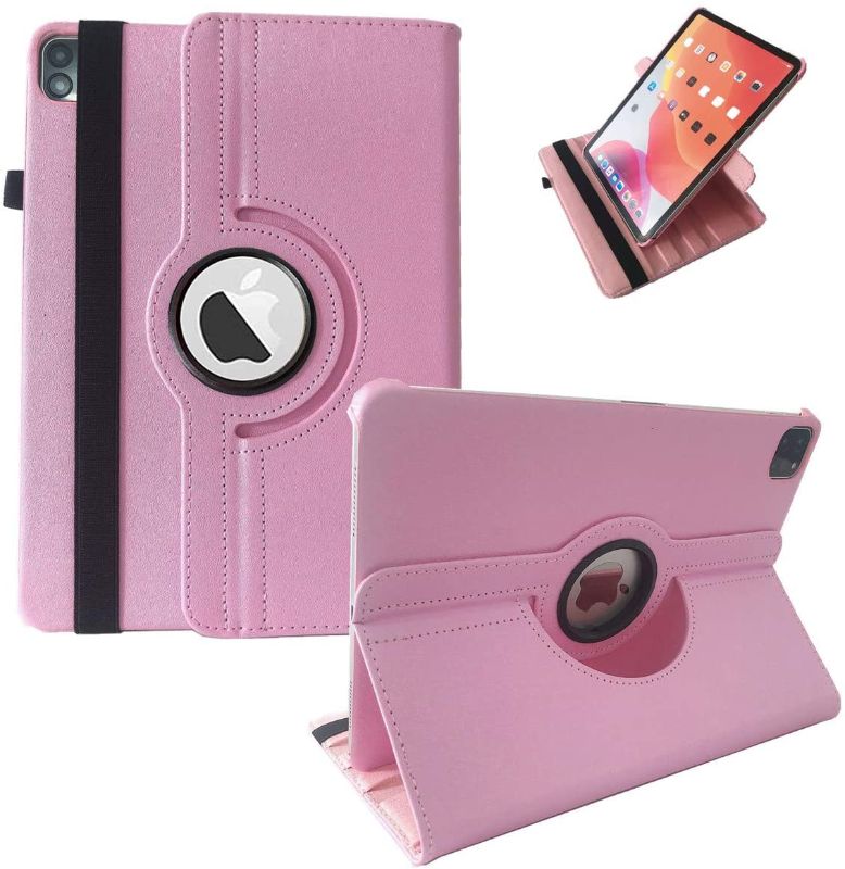 Photo 1 of Case for New iPad Pro 11 Inch 2020/2018-360 Degree Rotating Cover case for iPad Air 4 Case10.9 Inch 2020 with Smart Auto Sleep/Wake with Elastic Holder for Apple Pen(Pink)
