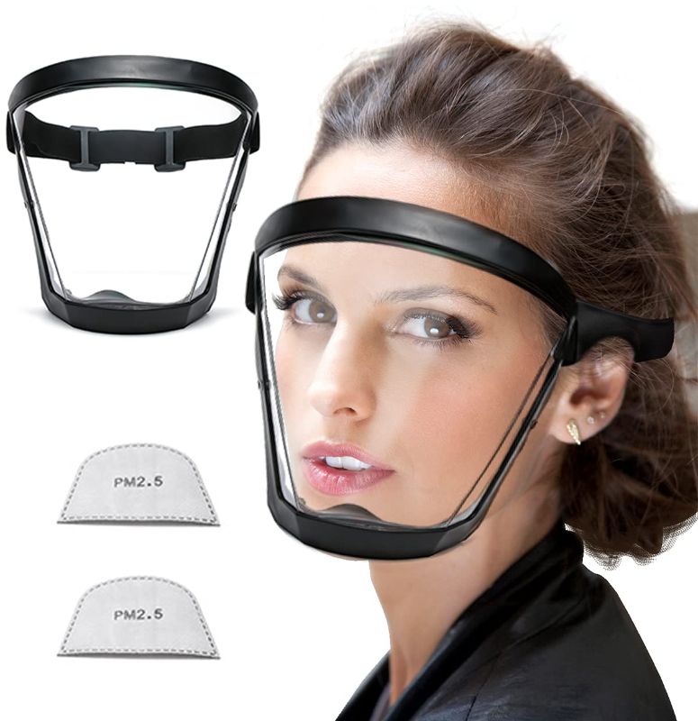 Photo 1 of Super Protective Clear Face_Shield - Kejycc HD Transparent Anti-Fog Full Face_Shield?Reusable Eye, Nose, Mouth Safety Protection,Unisex - one size 
