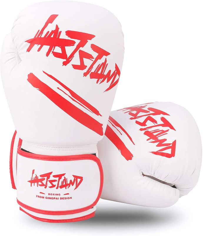Photo 1 of ASTSTAND Boxing Gloves for Men & Women, PU Leather Fight Gloves for MMA Muay Thai Taekwondo Sanda Training, Kickboxing Fitness and Sparring Gloves- one size 
