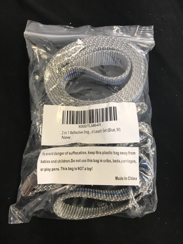 Photo 1 of Reflective Dog Collar and Leash Set, Padded Collar with Matching Leash for Small Medium and Large Dogs (Blue, M)
