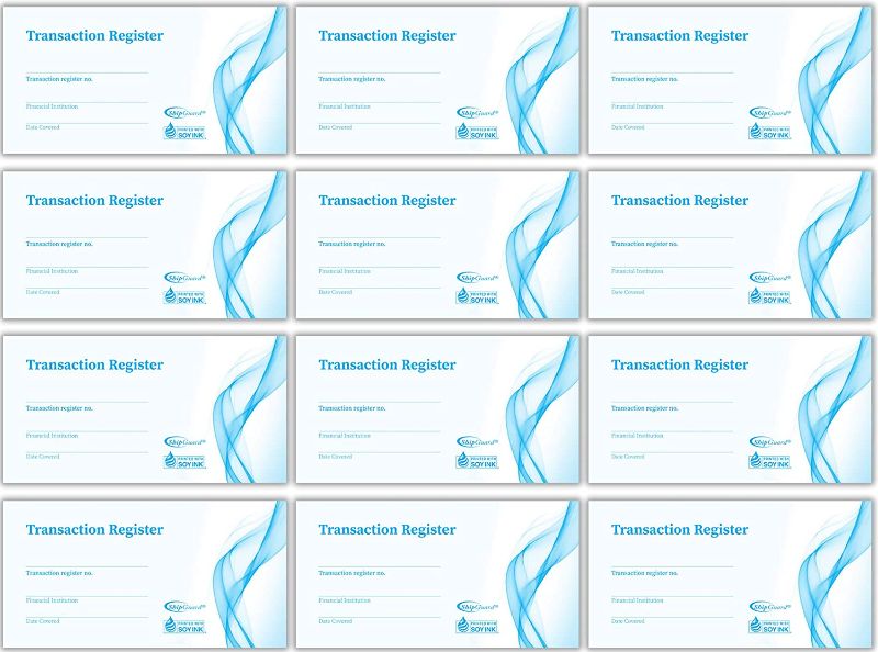 Photo 1 of ShipGuard 12 Check registers for Personal Checkbook Ledger Transaction Registers Log for Personal or Business Bank Checking Account, Saving Account, Deposit, Credit Card, and Large Booklet Blue - 3 PACK 
