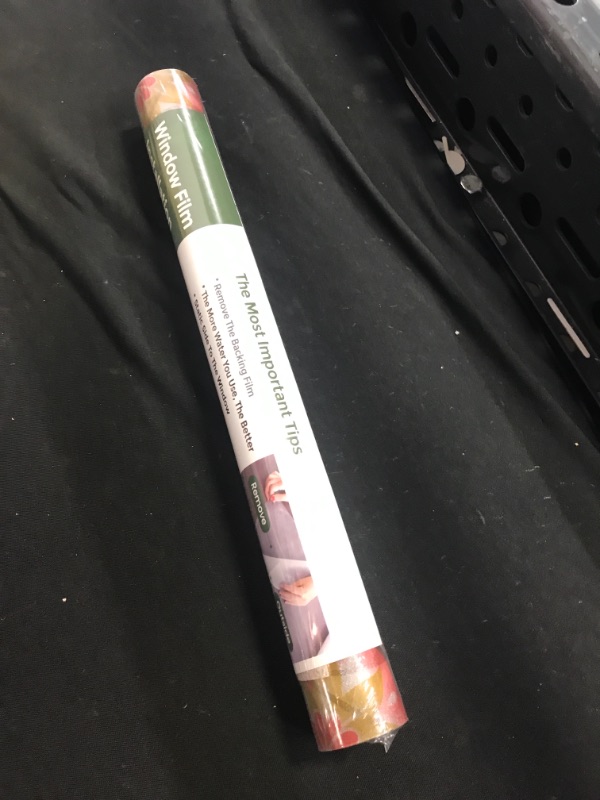 Photo 1 of Window Privacy Film Stained Glass Window Tinting Film for Home Bathroom Frosted Static Cling Non Adhesive Sun UV Blocking Decorative Vinyl Covering Stickers Removable Opaque Door Decal11.8 x 78.7 in