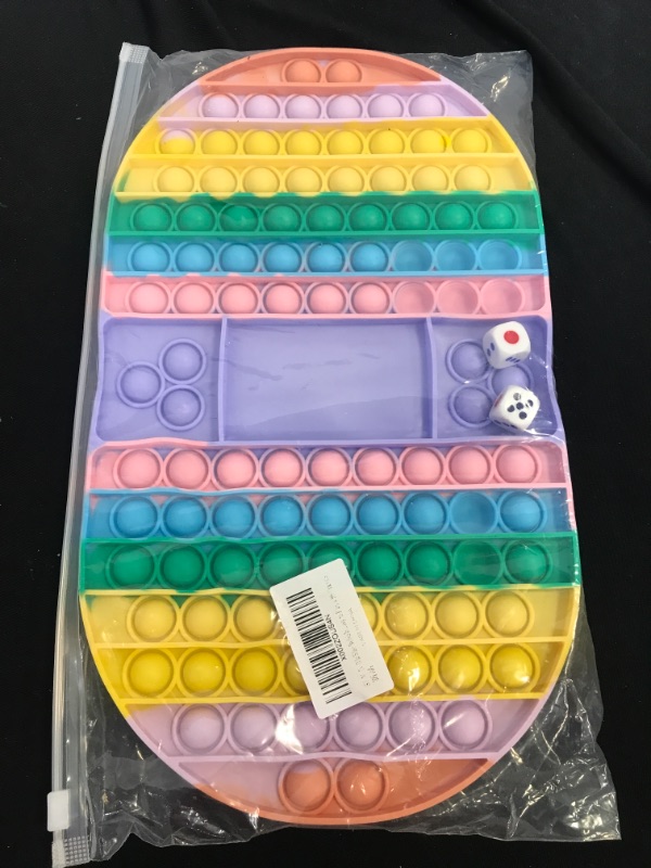 Photo 1 of KOX NUR Big Size Bubble Fidget Toy, Rainbow Chess Board Push Bubble Popper Fidget Silicone Sensory Toy for Parent-Child Time, Stress Relief Fidget Toy to Play with Friends
