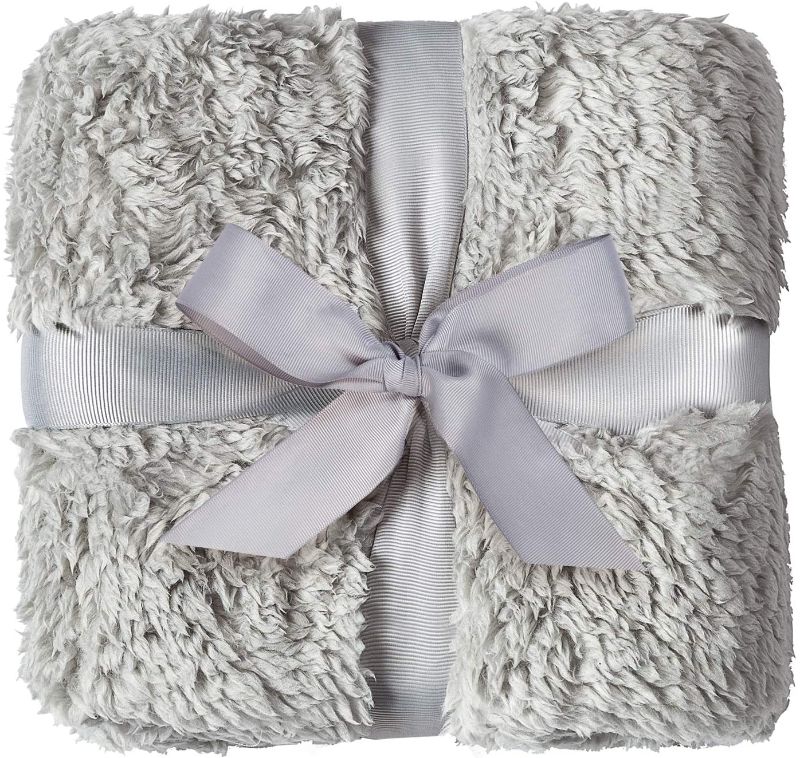 Photo 1 of Baby Blanket for Girls and Boys - 40”x50” Grey - Toddler Blankets - Kids Throw - Newborn Blankets - Warm Sherpa Blankets - Stroller Blanket, Crib
