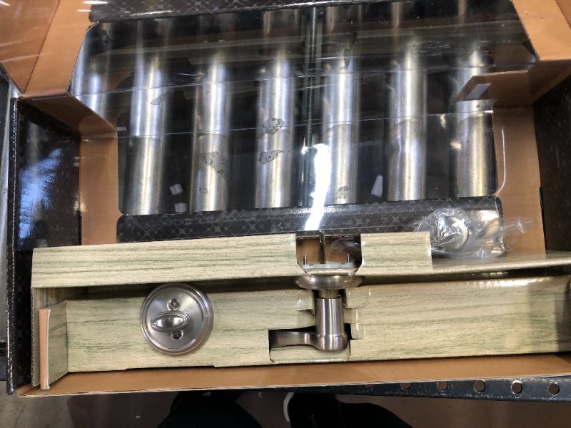 Photo 1 of Baldwin Nautica Single Cylinder Front Door Handleset Featuring SmartKey Security in Satin Nickel, Prestige Series with Traditional Door Hardware and Tobin Lever
