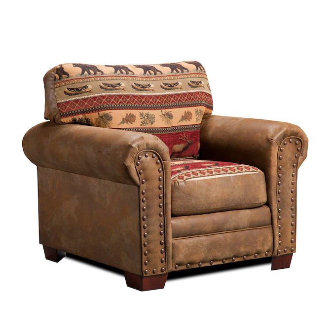 Photo 1 of American Furniture Classics Sierra Lodge Rustic Sierra Lodge Tapestry Microfiber Transitional Club Chair