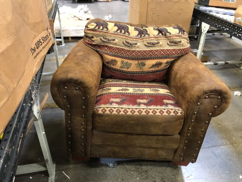 Photo 2 of American Furniture Classics Sierra Lodge Rustic Sierra Lodge Tapestry Microfiber Transitional Club Chair