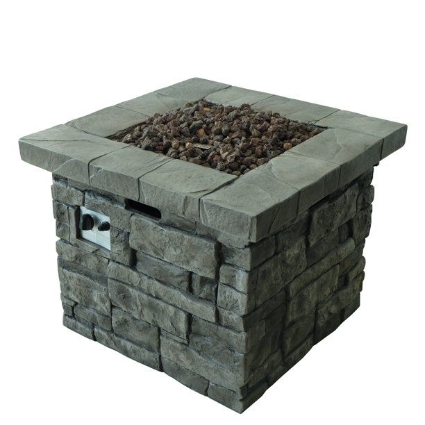 Photo 1 of Angeleno Outdoor Square Fire Pit - 40,000 BTU, Grey
