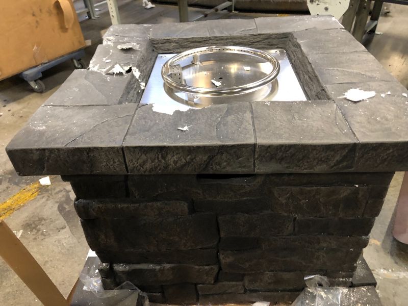 Photo 5 of Angeleno Outdoor Square Fire Pit - 40,000 BTU, Grey
