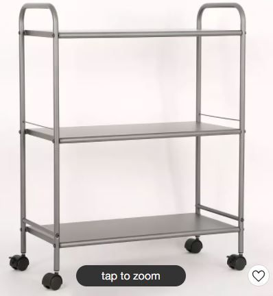 Photo 1 of 3 Shelf Wide Utility Storage Cart Gray - Room Essentials™
