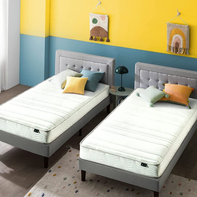Photo 1 of Zinus 6 Inch Foam and Spring Twin Mattress 2 Piece Set for Bunk Beds / Mattress-in-a-Box

