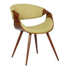 Photo 1 of Armen Living Butterfly Mid-Century Dining Chair in Walnut Finish and Green Fabric - Armen Living LCBUCHWAGR
