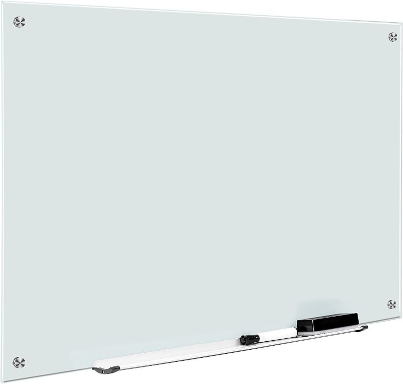 Photo 1 of Amazon Basics Glass Board, Non-Magnetic Dry Erase White Boards, Frameless, Infinity, 36 x 24 Inches
