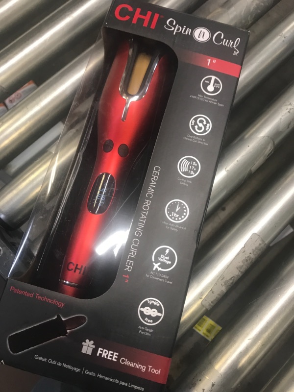 Photo 1 of CHI Spin n Curl Ceramic 1 Rotating Curler, Ruby Red