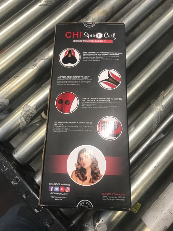 Photo 1 of CHI Spin n Curl Ceramic 1 Rotating Curler, Ruby Red