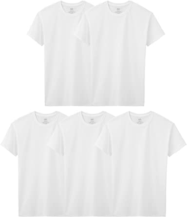 Photo 1 of Fruit of the Loom Boys' Cotton White T Shirt-Color: Boys - 5 Pack - White-Size (Boys 6-8)


