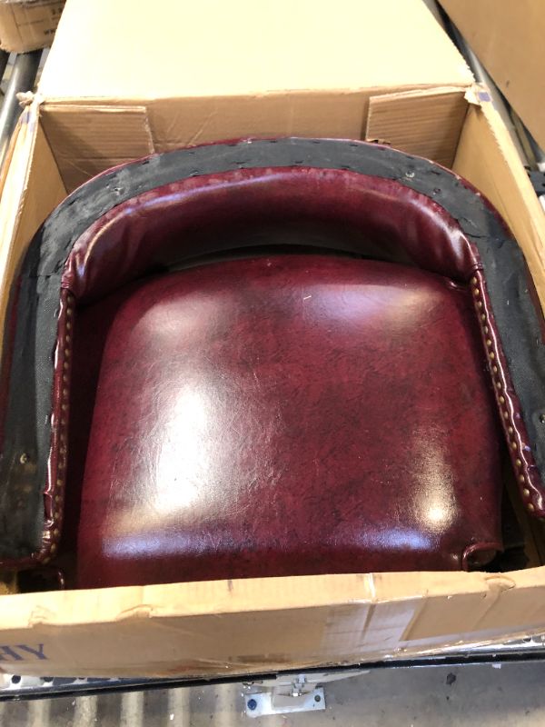 Photo 4 of Boss Captain’s Chair In Burgundy Vinyl W/ Casters
