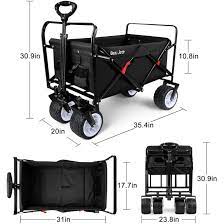 Photo 1 of BEAU JARDIN Folding Wagon Cart With Brake Free Standing Black