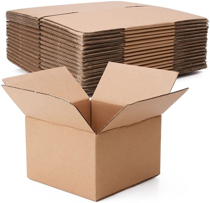 Photo 1 of 25 Pack 6x6x4 Inch Shipping Boxes for Small Business, Corrugated Cardboard Boxes Kraft Small Mailer Boxs for Shipping and Mailing