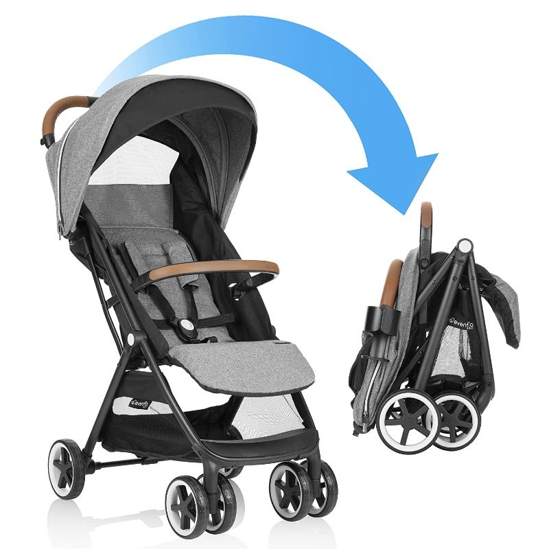 Photo 1 of Evenflo Gold Otto Self-Folding Lightweight Travel Stroller (Moonstone Gray)
