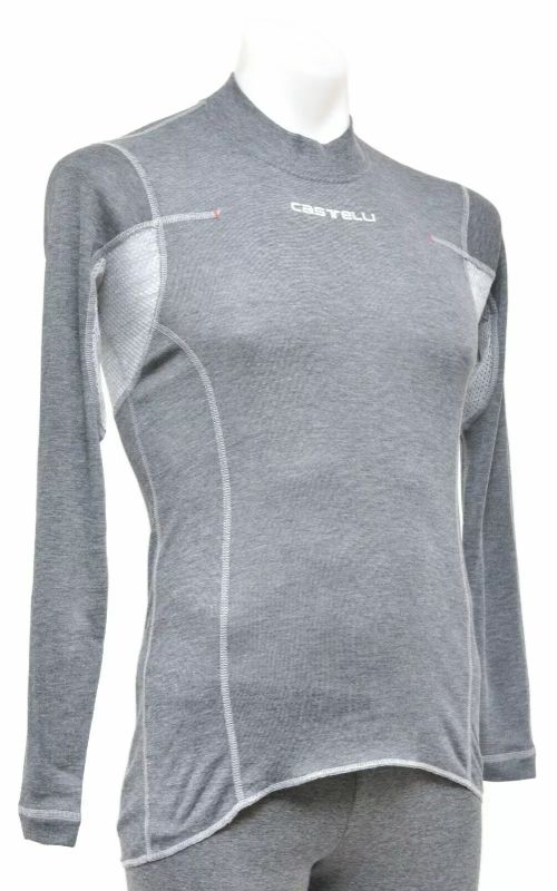 Photo 1 of  Castelli Flanders Warm Long Sleeve Base Layer Men Small Road Bike Hike Run Grey