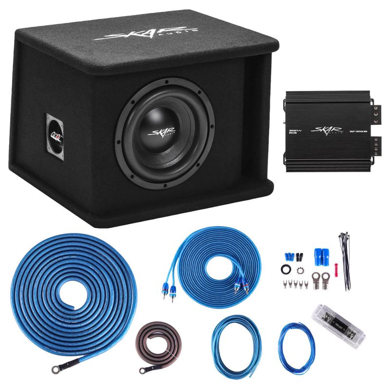 Photo 1 of SKAR AUDIO SINGLE 8" 700W SDR SERIES BASS PACKAGE W LOADED BOX - AMP - WIRE KIT
