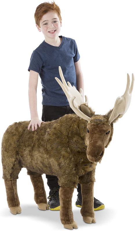 Photo 1 of Melissa & Doug Standing Lifelike Plush Giant Moose Stuffed Animal (38 x 41.5 x 13 in)
