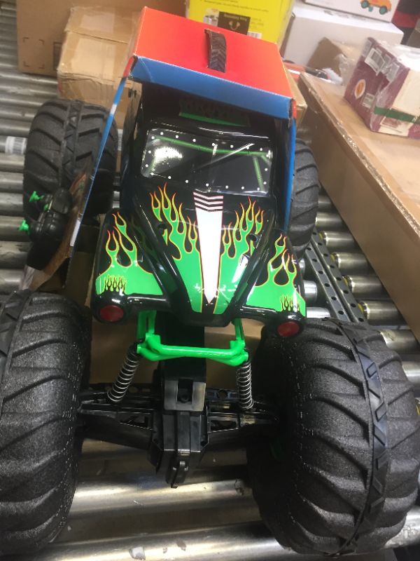 Photo 4 of Monster Jam Official Mega Grave Digger All-Terrain Remote Control Monster Truck with Lights - 1:6 Scale