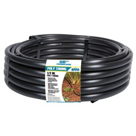 Photo 1 of  2 PACK DIG 1/2 in. (.700 O.D.) x 50 ft. Poly Drip Irrigation Tubing, Blacks
