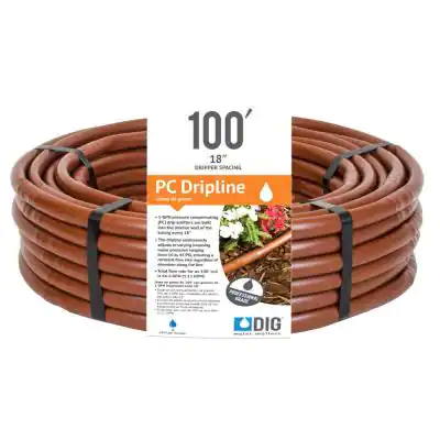 Photo 1 of 100 FT EARTHLINE BROWN PC DRIPLINE WITH EMITTER EVERY 18 IN - BROWN
