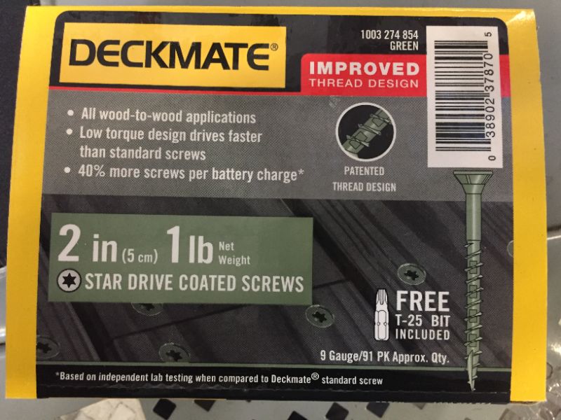 Photo 1 of 3 PACK, 2 in. Green Exterior Self-Starting Star Flat-Head Wood Deck Screws 9 GUAGE (1 lb.)