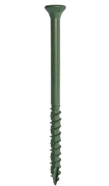 Photo 1 of 3 in Green Exterior Self-Starting Star Flat-Head Wood Deck Screws #9 (10 lbs./618 pcs)
