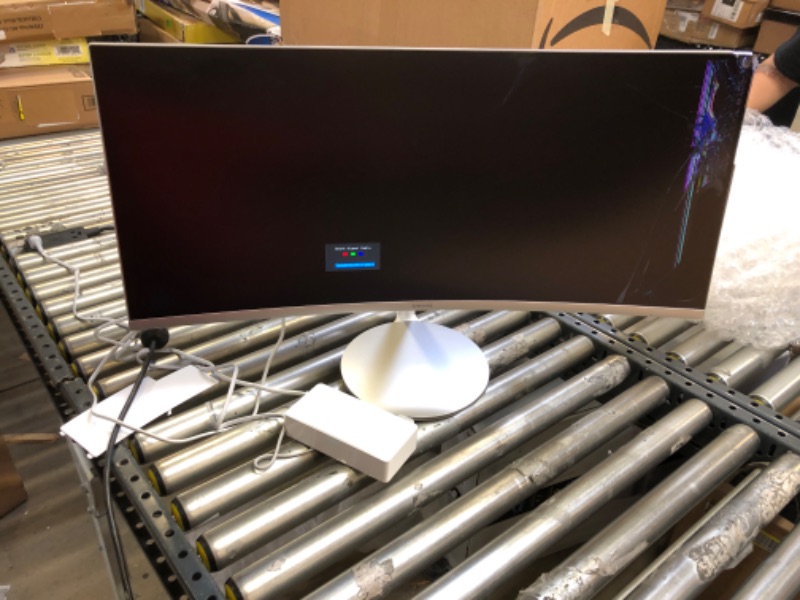 Photo 2 of SAMSUNG J791 Series 34-Inch Ultrawide QHD (3440x1440) Computer Monitor, 100Hz, Thunderbolt 3 Daisy Chain, QLED, HDMI, USB Hub, Height Adjustable Stand (LC34J791WTNXZA), White
