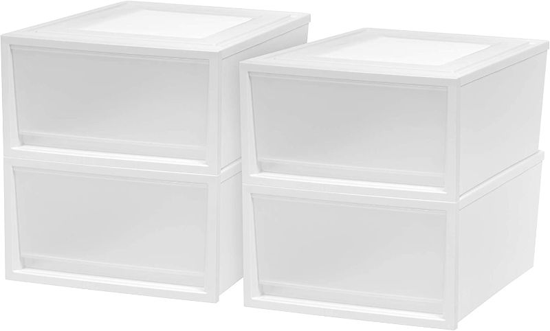 Photo 1 of IRIS USA BC-NS-500 Stacking Drawer 34 Quart White
2 Lids and 1 Container Chipped