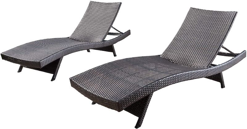 Photo 1 of Christopher Knight Home Salem Outdoor Wicker Chaise Lounge Chairs, Brown - 2-Pcs Set
