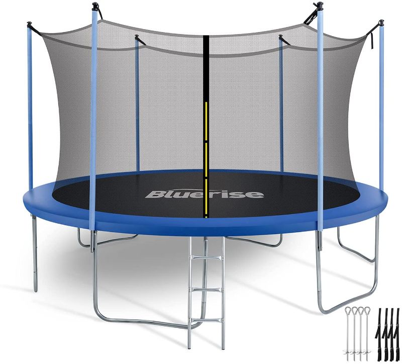 Photo 1 of BLUERISE Trampoline  6FT Trampoline for Kids Toddler Trampoline with Enclosure Net Easy to Assemble Kids Trampoline Indoor Recreational Trampoline Outdoor