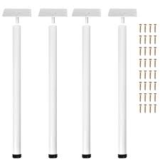 Photo 1 of Action Club 28" Height Tall Adjustable Metal Office Table Furniture Leg Set Black,Set of 4 (White)