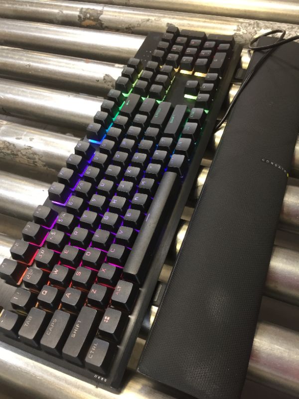 Photo 1 of Corsair K60 Mechanical Gaming Keyboard with Lights and wrist pad