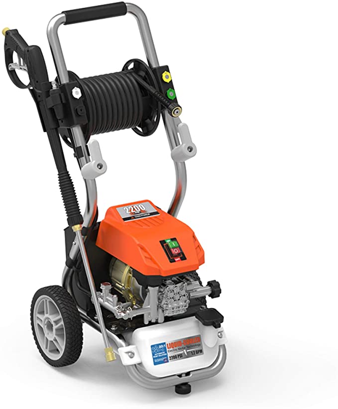 Photo 1 of 2200 PSI 1.2 GPM Cold Water Liquid-Cooled Electric Pressure Washer with Live Hose Reel and BONUS Turbo Nozzle
