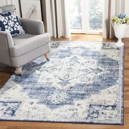 Photo 1 of  5'3" X 7'6" Madonna Rug Ivory/Navy - Safavieh