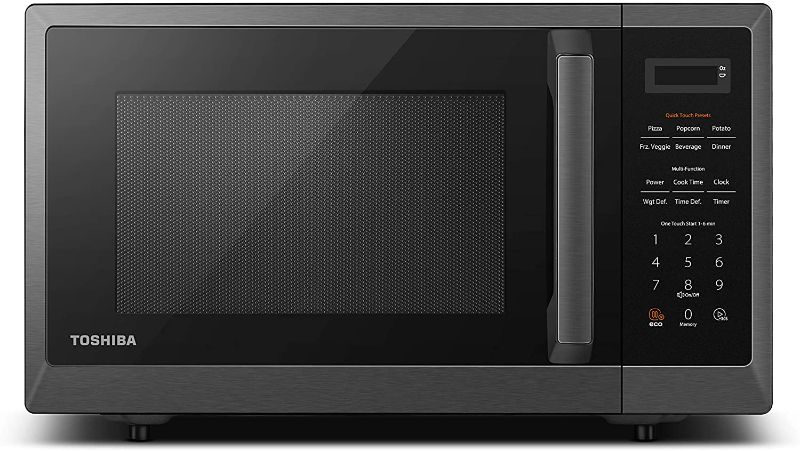 Photo 1 of Toshiba ML2-EM09PA(BS) Microwave Oven with Smart Sensor, Position-Memory Turntable, Eco Mode, and Sound On/Off function, 0.9Cu.ft/900W, Black Stainless Steel, 0.9 Cu Ft
