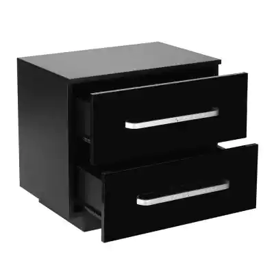 Photo 1 of 2-Drawer RGB LED Black Nightstand 19.7 in. H x 21.7 in. W x 14.6 in. D
