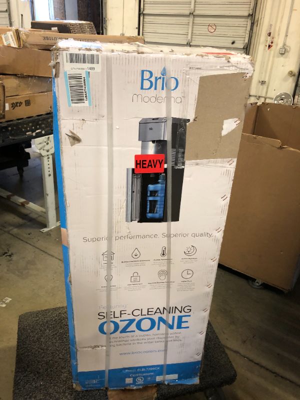 Photo 2 of Brio Moderna Touchless Bottom Load Water Cooler Dispenser - Self-Cleaning, Motion Sensor, Tri Temp Dispense, Child Safety Lock, Holds 3 or 5 Gallon Bottles, Digital Display and LED Light
(( FACTORY SEALED ))