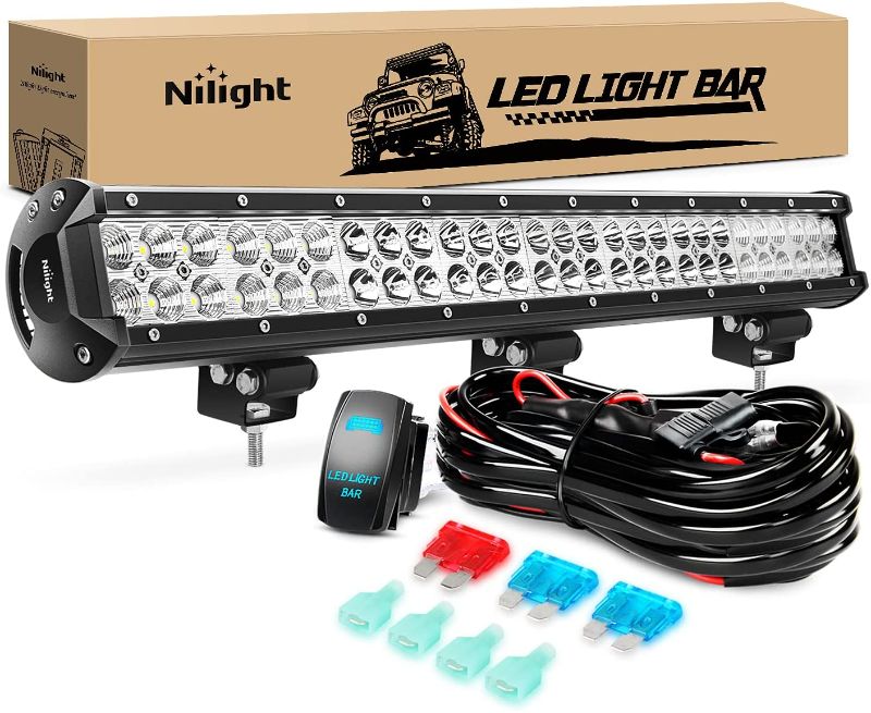 Photo 1 of Nilight LED Light Bar 25Inch 162W Spot Flood Combo Led Off Road Lights 12V 5Pin Rocker Switch LED Light Bar Wiring Harness Kit, 2 Years Warranty (ZH081)