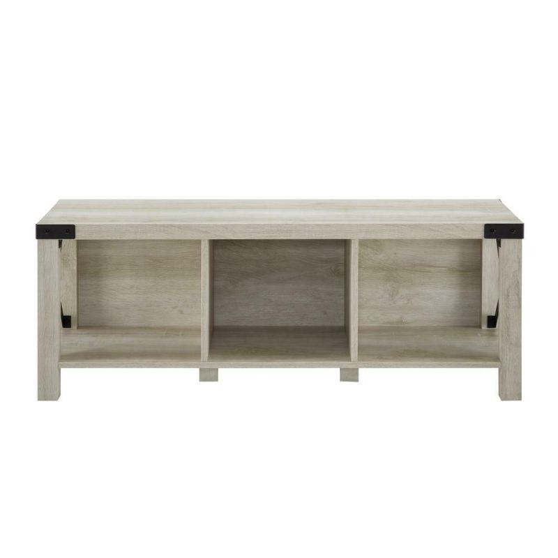 Photo 1 of 48" Farmhouse Wood & Metal Entry Bench - White Oak
