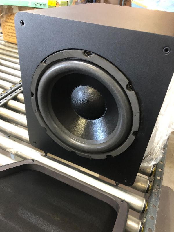 Photo 3 of Monoprice SW-12 400 Watt RMS 600 Watt Peak Powered Subwoofer - 12in, Ported Design, Variable Phase Control, Variable Low Pass Filter, for Home Theater, MINOR USE 
