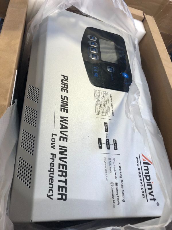 Photo 4 of 3000W Peak 9000W Pure Sine Wave Power Inverter DC 24V AC to 120V with Battery AC Charger ,Off Grid Solar Inverter, Low Frequency RV Inverter, FACTORY SEALED PRIOR 
