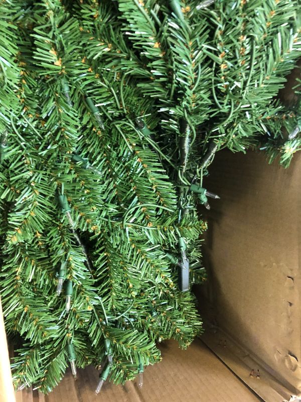 Photo 4 of 9’ Pre-lit Kingswood Fir Pencil Artificial Christmas Tree –Clear Lights